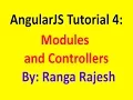 AngularJS Tutorial 4 Explain about AngularJS modules and Controllers