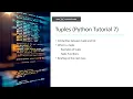 All about Tuples in Python Python Tutorial 8