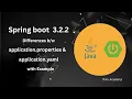 Differences between application properties and application yaml in Spring boot Thiru Academy