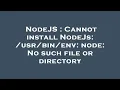 NodeJS Cannot install NodeJs env node No such file or directory