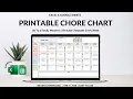 Printable Chore Chart - Weekly Calendar
