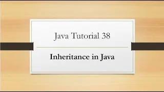 Tutorial 38 Inheritance in Java