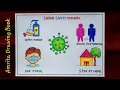 Coronavirus Awareness drawing easy CoronaVirus Safety measures Poster for kids Covid19 Drawing