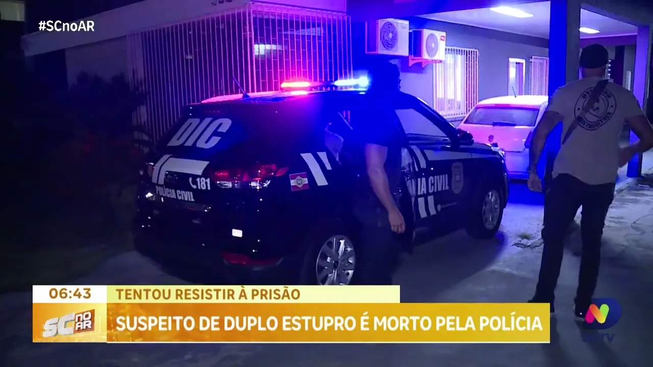 Suspeito de duplo estupro é morto pela polícia em Itajaí após resistir à prisão