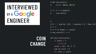 Coin Change Problem Python interview with a Google engineer