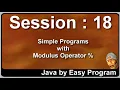 Session 18 Example Programs for Modulus Operator Java Programming Java Tutorial In Tamil