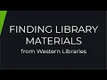 Finding Library Materials from Western Libraries
