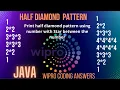 Half Diamond pattern using number and star Wipro Coding Answer number pattern Wipro questions