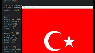 Creating a Turkish Flag with Python Turtle - ASMR Coding