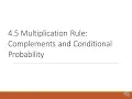 H-Stats 4 5 Complements and Conditional Probability
