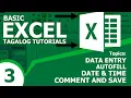 3 Basic Data Entry Excel Tagalog tutorials