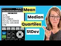Fast and Easy Way To Find Mean Median Standard Deviation Quartiles with TI84