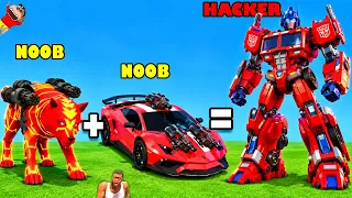 CHOP Became Transformers Optimus Prime to SAVE THE CITY from Megatron | NOOB vs PRO vs HACKER