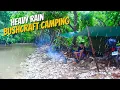 Download Lagu Heavy rain Bushcraft Camping alongside Spring/diy bushcraft shelter