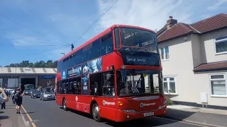 bus spotting at sutton bus garage with route 213 heritage running day buses