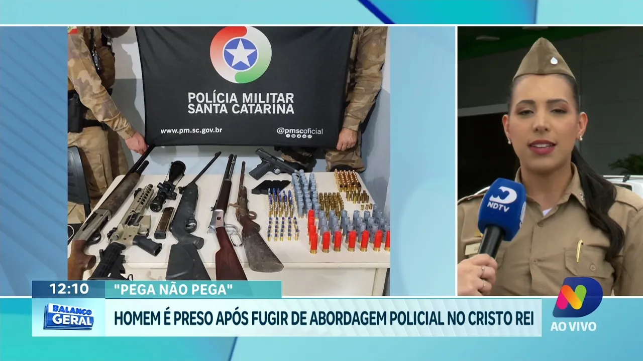 Homem é preso após fugir de abordagem policial no bairro Cristo Rei em Chapecó