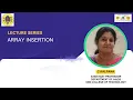 Data Structures and Algorithms Array Insertion SNS Institutions