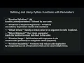 Python Functions Parameters Defining and Using with Args