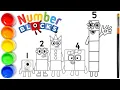 How to draw Numberblocks 1 to 5 Numberblocks Coloring Page