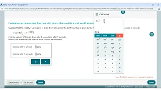 Evaluating an exponential function with base e that models a real world situation