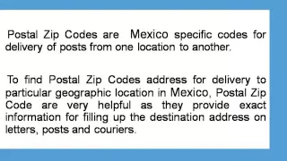 Mexico Postal Codes Lookup