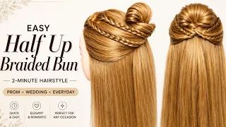 Romantic Half Up Bun with Braids | Prom Hair in Minutes