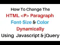 HTML web design change text font size and color dynamically jquery html web design