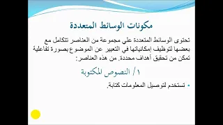 17 تكنولوجيا المعلومات ثاني متوسط مفهوم الوسائط المتعددة واهميتها ومكوناتها 