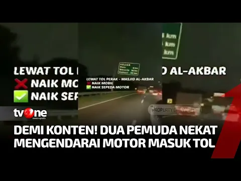 Kembali Terjadi, Demi Konten Medsos Dua Pemuda Nekat Masuk Tol Menggunakan Sepeda Motor