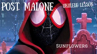 Download Sunflower Ukulele Lesson Post Malone Swae Lee Spider-man: chords tab MP3