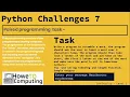 Python challenges level 2 challenge 7