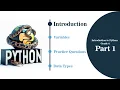 Introduction to Python Grade 6 Part 1 Podar International School Syllabus