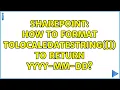 Sharepoint How to format toLocaleDateString MyDateTimeColumn to return YYYY-MM-DD