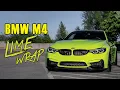 BMW M4 wrapped in Gloss Lime Green Brightest BMW on The Klaipeda Streets