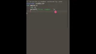 Getting started with C To take user input number and print it basics