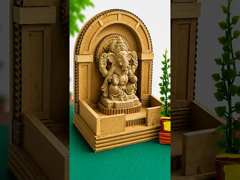 Easy Cardboard Ganpati Mandapam DIY | Ganpati Decoration at Home #Shorts
