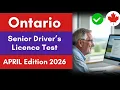 APRIL Edition 2026 Ontario Senior Driver s Licence Test 30 Questions Answers