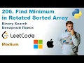 Find Minimum in Rotated Sorted Array Python LeetCode 153