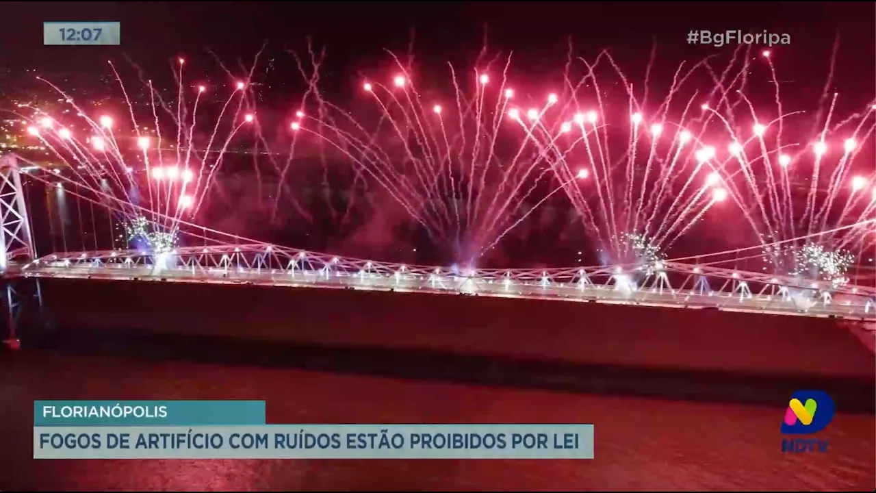 Fogos de artifício com ruídos estão proibidos por lei, em Florianópolis