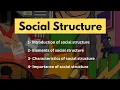 What is Social structure in sociology Elements Characteristics and importance of social structure