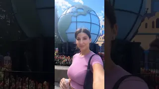 nora fatehi in hot pink fit enjoying in wonderland 4k nora fatehi got wet filmstarday