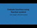 Evaluate function arithmetic using function notation includes fractions