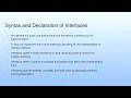 Syntax and Declaration of Interfaces Lecture 20 Interface-I
