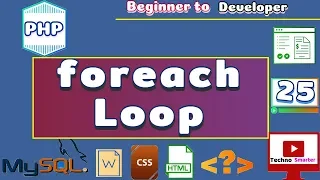 Foreach loop in PHP Loops Tutorials for beginners - 25 HINDI