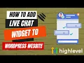 How To Add Live Chat Widget To WordPress Website GoHighLevel Live Chat Widget