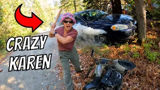 Crazy Karen Destroys My Free Mini Bike