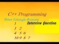 C Interview Questions - Print Triangle Pattern