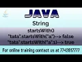 how to check a string starts with a given prefix in java startsWith in java