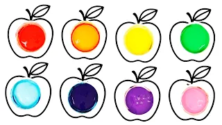 Colores para niños: ¡Pintando manzanas de todos los colores! | FunKeep Kids