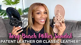 PATENT LEATHER OR CLASSIC LEATHER TORY BURCH MILLER SANDAL 2-MONTH REVIEW UPDATE Janika Bates